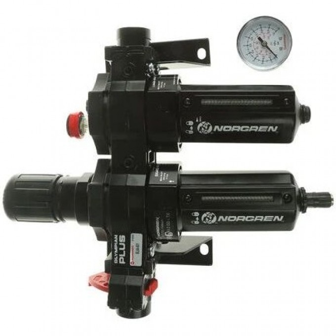 Блок подготовки воздуха NORGREN BL64 G 3/4 с манометром, фильтрацией 40 мкм, автоматический дренаж 1969641