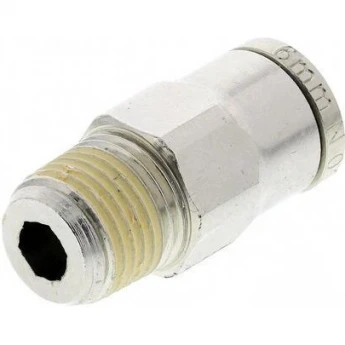 Переходник NORGREN 10 с резьбой R 1/8 Male на Push In 6 мм 2102259