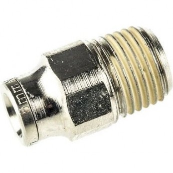 Переходник NORGREN 10 серии R 1/4 Male - Push In 6 мм никелированная латунь 2102265