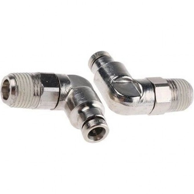 Переходник NORGREN 1014 угловой Push In 4 мм на R 1/8 Male никелированная латунь 2102344