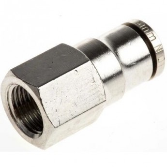 Переходник NORGREN G 1/8 Female на Push In 6 мм никелированная латунь 2102596